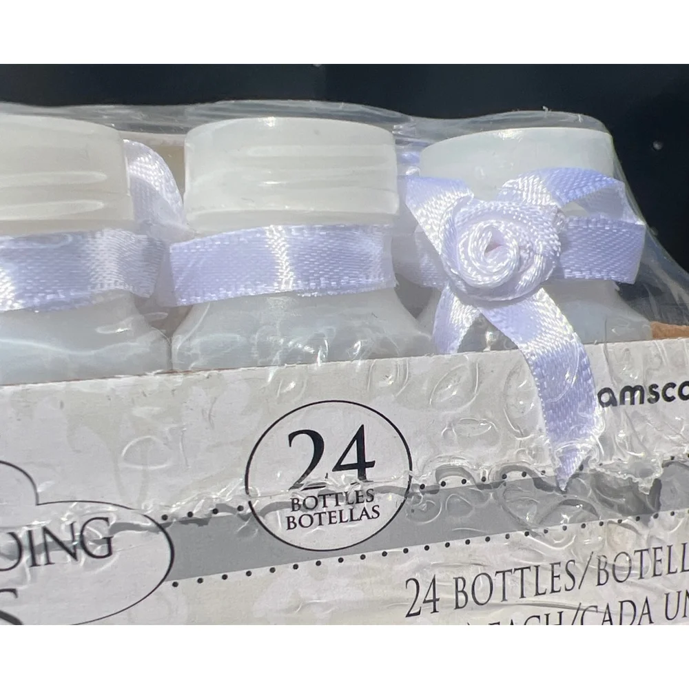 Amscan Wedding Bubbles Party Favors, White with Embellishment, pack of 24